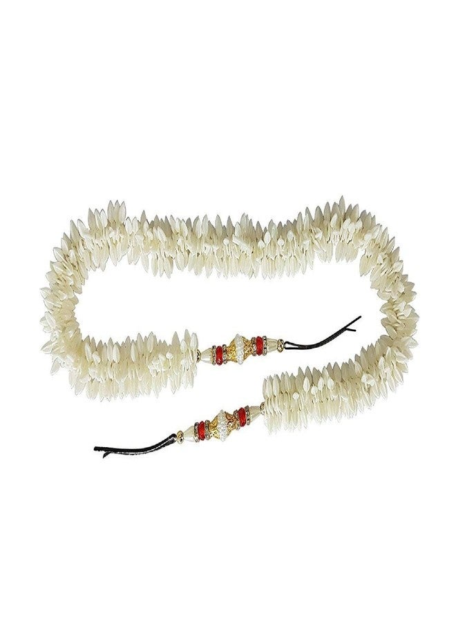 Kalaneet Artificial Hair Gajra For Bun Hair Accessories Set, White (Pack Of 1) (Beauty White 149) - Image 1