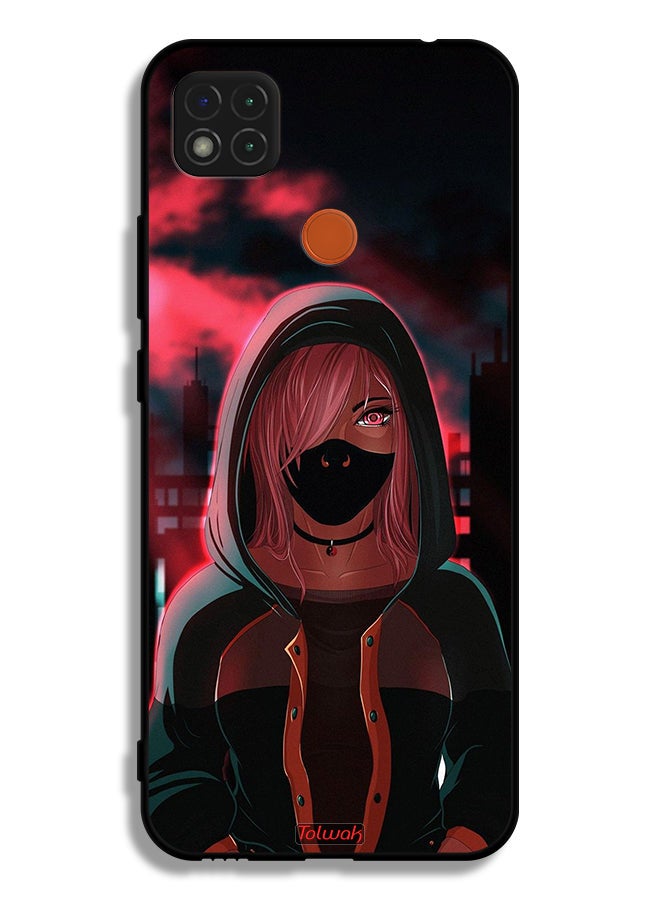 Tolwak Xiaomi Redmi 10A Protective Case Cover Girl Wear Mask Art - Image 2