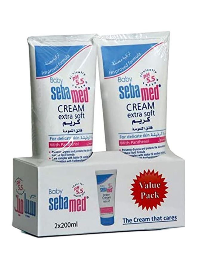 Sebamed Baby Extra Soft Skin Care Cream With Panthenol For Delicate Skin, Pack Of 2, 200ml+200ml - Image 1