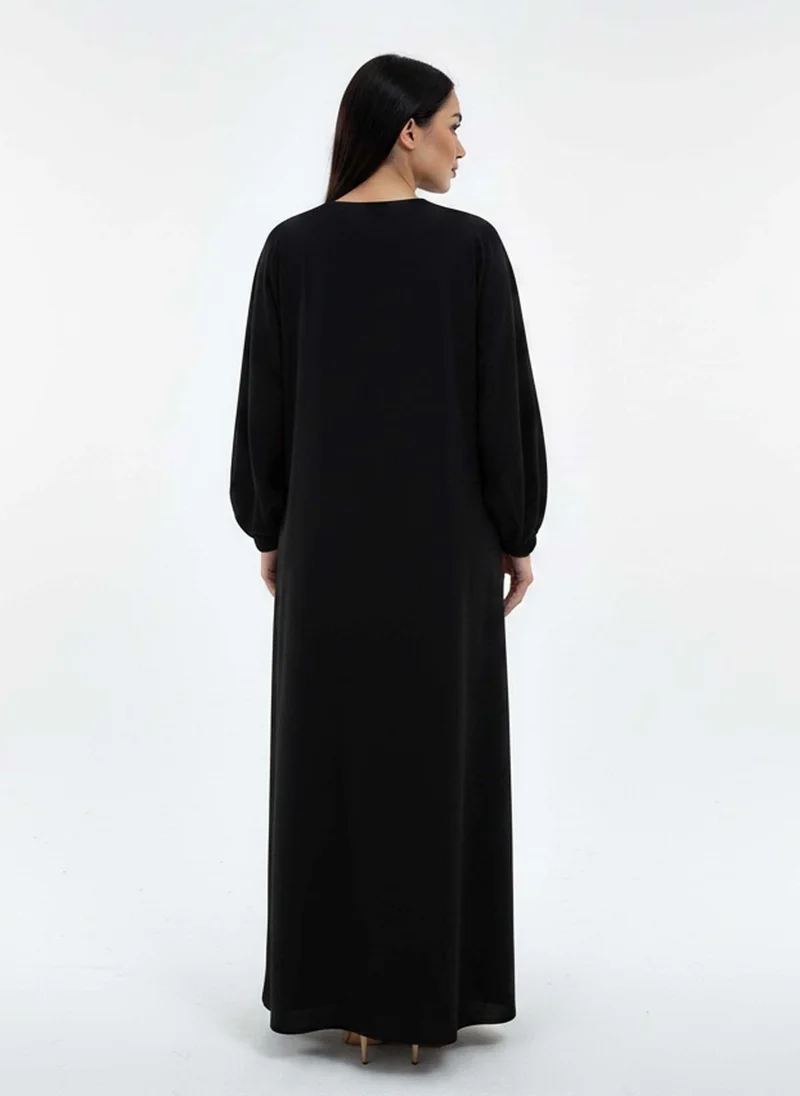MSquare Fashion  Lightweight Harir Maqsood Black Prayer Abaya for Women | Best Price UAE