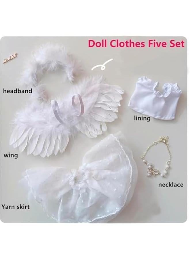 Arabest Cute Doll Clothes Set Designed Suitable for Labubu – Clothing Stylish Suits for Various Series(Dolls Not Included) (White Angel) - Image 2