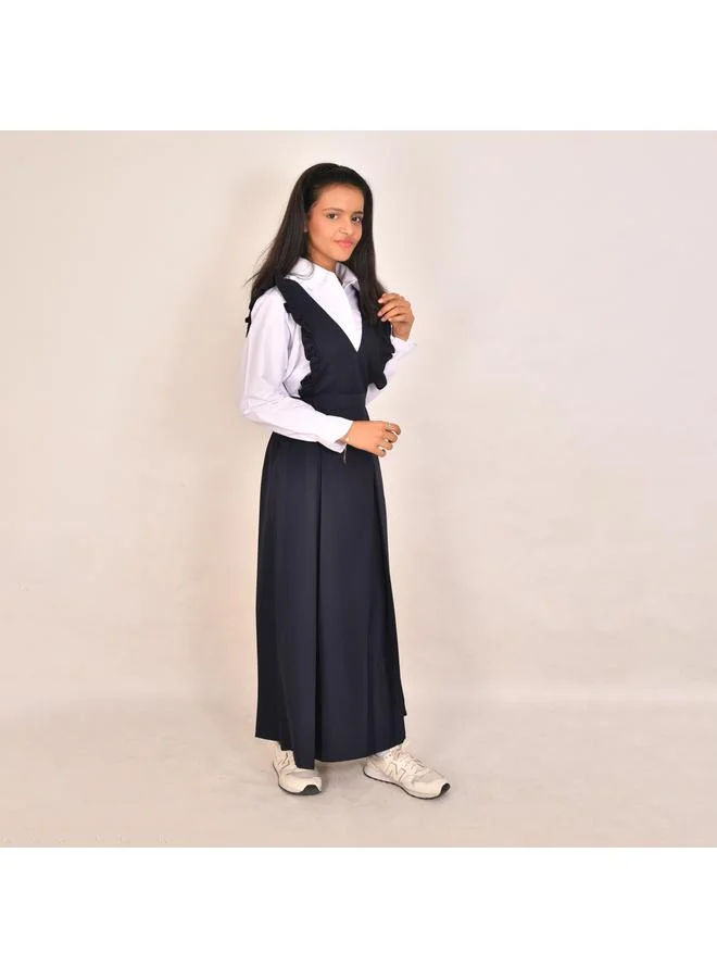 HAWRAA ABAYA Triangular apron with wide ruffles and side slits - secondary
