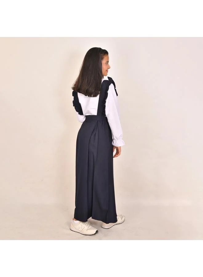 HAWRAA ABAYA Triangular apron with wide ruffles and side slits - secondary