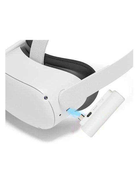 Capsule VR Power Bank for Oculus Quest 2 Ultra Lightweight Portable External Battery Pack Compatible with Oculus Elite Strap and Type-C Mobile Phones (White)