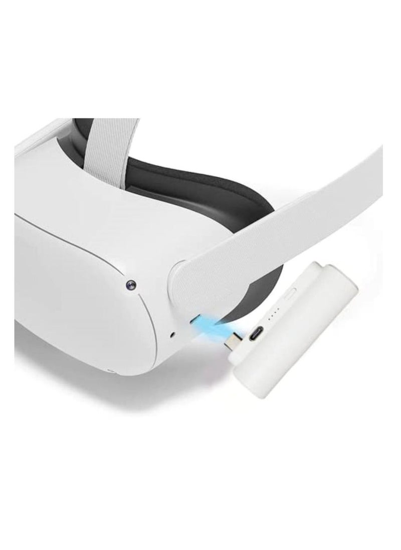AOLION - Capsule VR Power Bank for Oculus Quest 2 Ultra Lightweight Portable External Battery Pack Compatible with Oculus Elite Strap and Type-C Mobile Phones (White) - Image 1