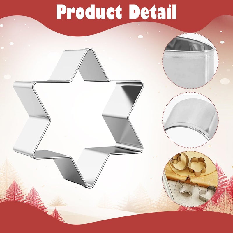 DIPZO 12PCS Cookie Cutter Set, Stainless Steel Biscuit Cutters with Star, Heart, Round, Flower Shapes for Baking Pastry, Kitchen Baking Valentine's Day & Christmas - Image 5