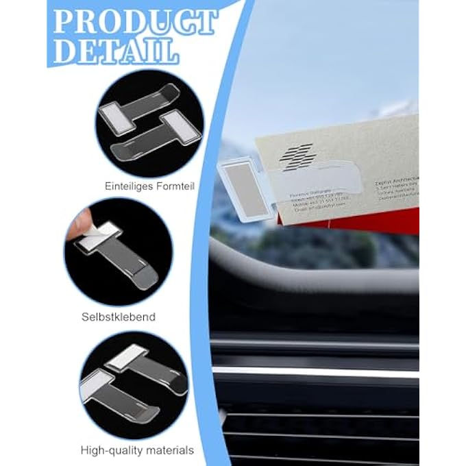 rayihni 6pcs Parking Ticket Holder, Windshield Ticket Clips, Transparent Car Ticket Holder, Permit Holder Clip for Plastic Parking Ticket for Car, Vehicle - Image 3