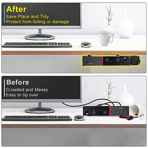 Varghesyla Mini PC Mount for Lenovo ThinkCentre Mounting Bracket Wall VESA and Under Desk Mount for Lenovo ThinkCentre Tiny Desktops M600 M700 M710Q M715q M720Q M800z M900 M910Q Mini Desktop Bracket - Image 4