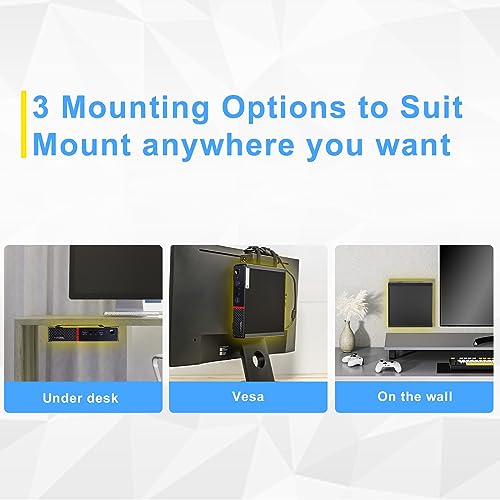 Varghesyla Mini PC Mount for Lenovo ThinkCentre Mounting Bracket Wall VESA and Under Desk Mount for Lenovo ThinkCentre Tiny Desktops M600 M700 M710Q M715q M720Q M800z M900 M910Q Mini Desktop Bracket - Image 2