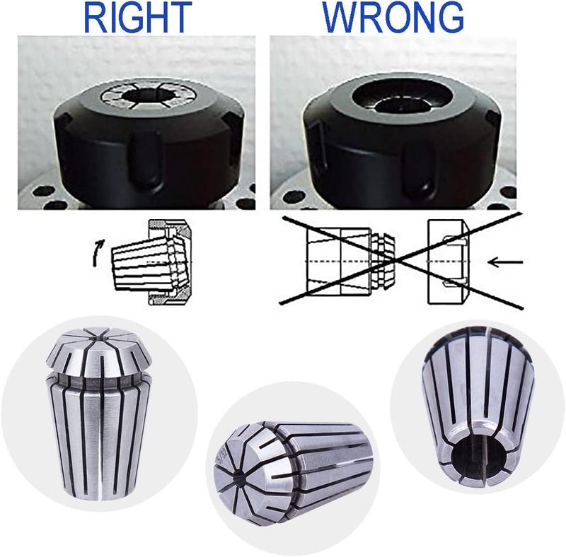 SILIVN 14pcs ER20 Spring Collet Set for CNC Engraving Machine and Milling Lathe Tool Workholding Engraving Collets (1/16",3/32",1/8",5/32",3/16",7/32",1/4",9/32",5/16",11/32",3/8",13/32",7/16",1/2") - Image 5