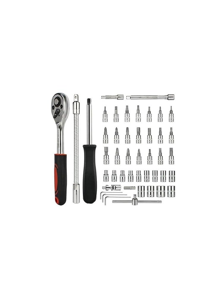MAFRA Socket Spanner Set 1/4 Drive Metric Extension Bar With Box Car Repair Tool Ratchet Torque Wrench Automobile Tools Kit With Aluminium Box  - Image 3