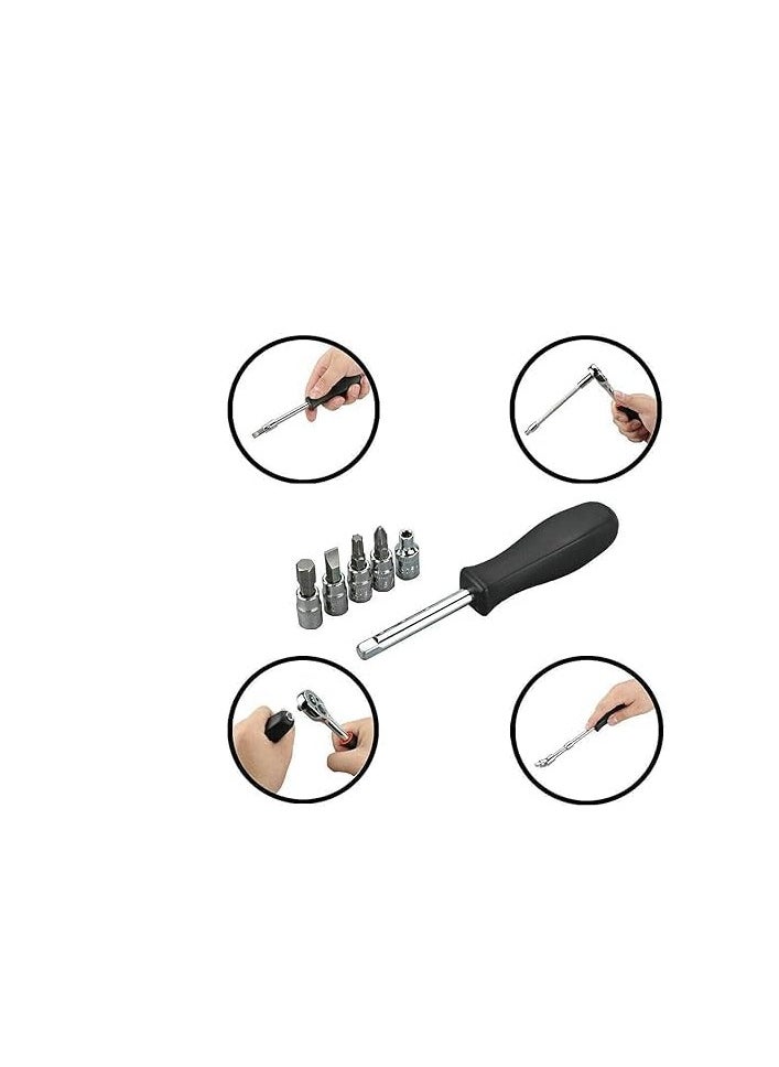 MAFRA Socket Spanner Set 1/4 Drive Metric Extension Bar With Box Car Repair Tool Ratchet Torque Wrench Automobile Tools Kit With Aluminium Box  - Image 4