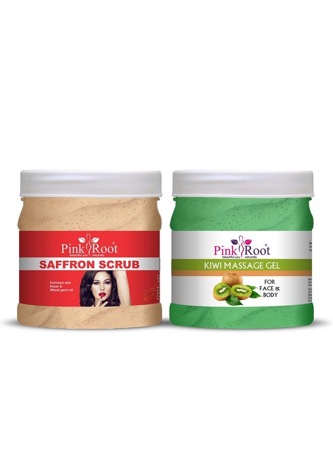 Pink Root - Pink Root Kiwi Massage Gel 500ml with Saffron Scrub 500ml - Image 1