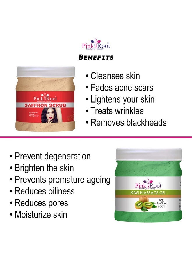 Pink Root - Pink Root Kiwi Massage Gel 500ml with Saffron Scrub 500ml - Image 1