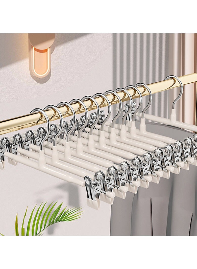 10 Pants Racks, Double-Layer Pants Clips, Home Hangers, Pants Hanging Special Non Marking Anti Slip Storage Artifact 