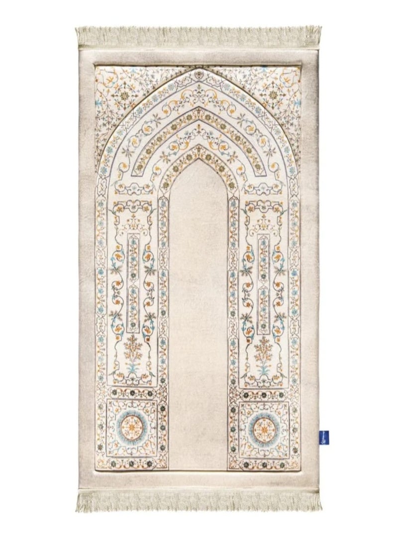 i diD Premium Prayer Mat for Adults, Ultra-Sot with thickness 2 CM, very comfortable for knees and forehead, anti-slip, with an elegant Islamic design, with a rosary and an authenticated copy of the Holy Quran, giving you a sense of comfort and reverence, Elegant Muslim Gift for Hajj, Ramadan, and Eid or any Event - Image 4