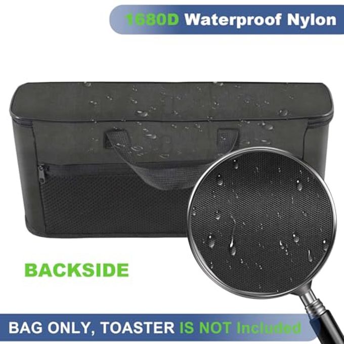 NUENSS-ROR Carrying Bag For Bella 2 Slice Slim Toaster, Portable Outdoor Toaster Travel Carrier Bag Case For Bella, Waterproof & Heat-Resistant 2 Slice Bread Maker Bag With Aluminum Foil Lining - Image 3