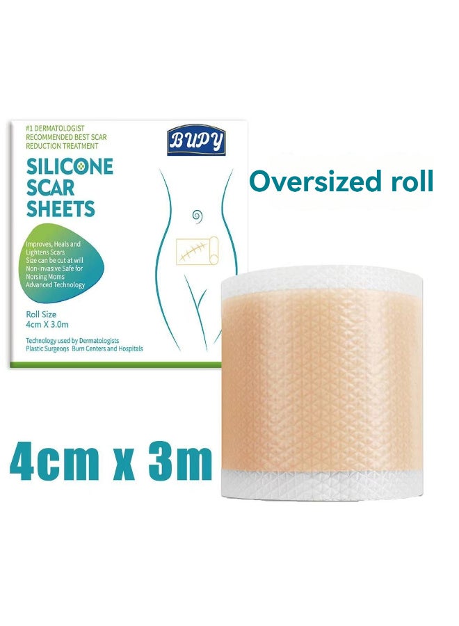 بوبي قطعتان من ملصقات الندبات السيليكونية، ملصق ندبة باهتة، 4 سم × 3 م، إزالة ندبات التجميل بكفاءة، شريط لاصق ذاتي لإصلاح حروق حب الشباب، جل سيليكون ناعم - Image 5