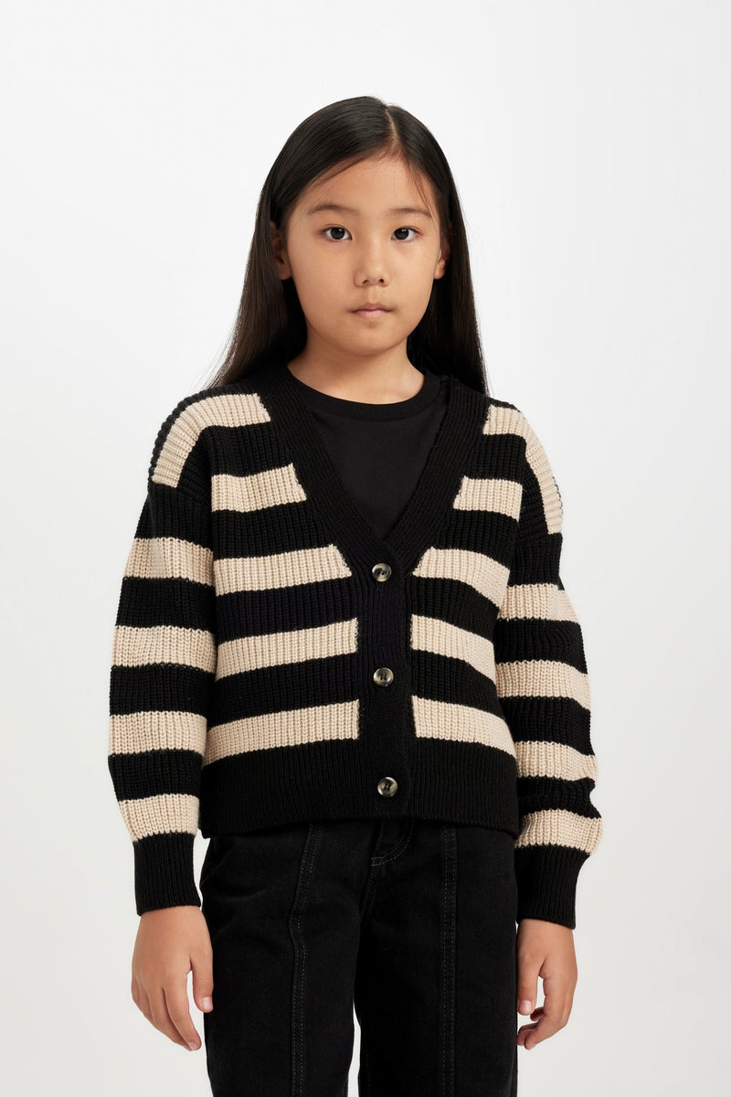 DeFacto Girl Regular Fit V-Neck Cardigan - Image 1