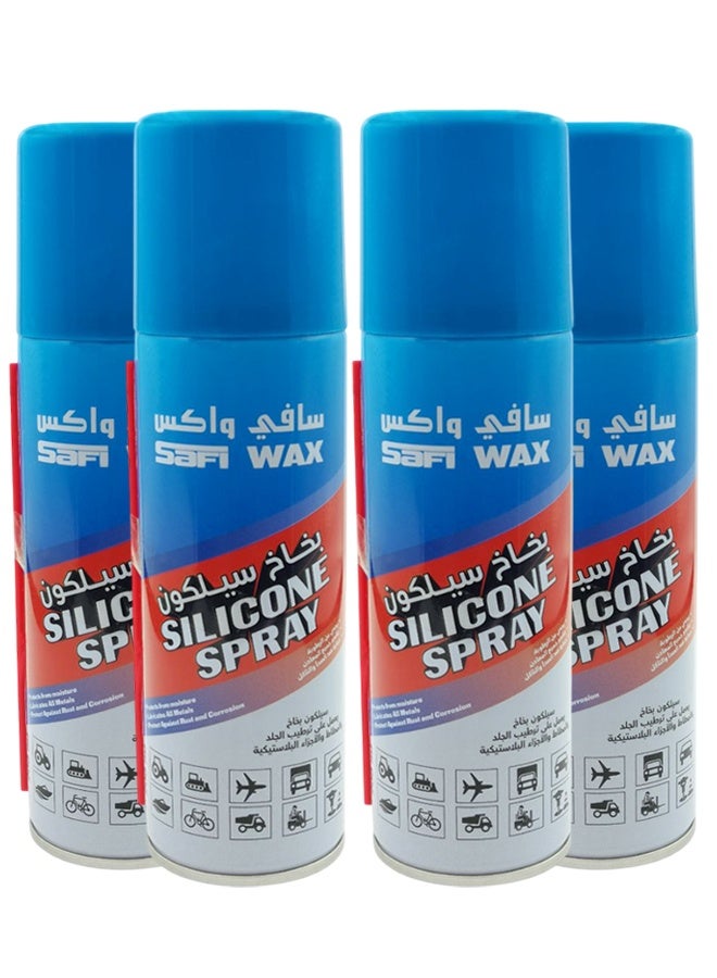 Safi WAX Combo 4 pcs Safi Wax Silicone Spray Moisturizes, Protects And Restores Elasticity for Rubber, Leather And Plastic Parts 400ml SFW-106 - Image 1