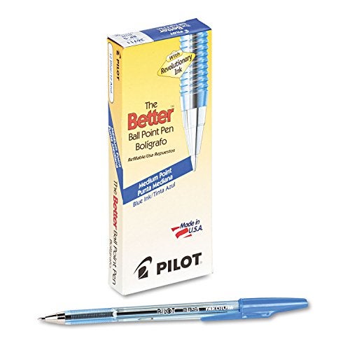 Pilot The Better Ball Point Pen Refillable Ballpoint Stick Pens, Medium Point, Blue Ink, 12-Pack (36711) - Image 5