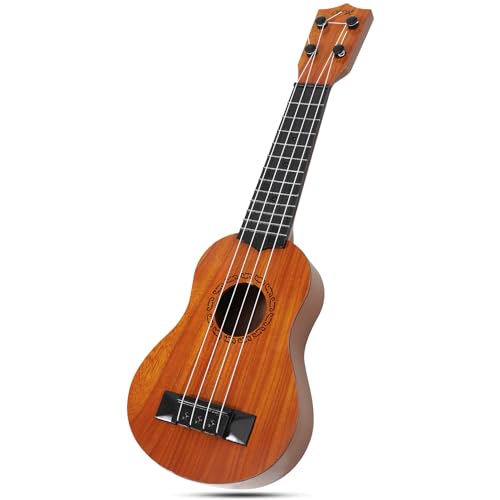 Raimy 17in Kids Ukulele Guitar 4 Strings Mini Guitar Children Musical Instruments Educational Toys with Picks for Toddler Kids Boys Girls Beginner Burlywood - Image 1