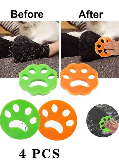 4Pcs Laundry Pet Hair Remover, Lint Catcher for Bed Clothes and Sofa Cover, Reusable for Removing Dog Cat Hair and Fur in Washing Machine and Dryer (Yellow and Green)