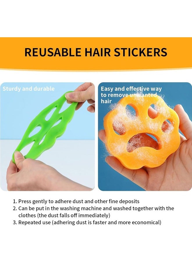 4Pcs Laundry Pet Hair Remover, Lint Catcher for Bed Clothes and Sofa Cover, Reusable for Removing Dog Cat Hair and Fur in Washing Machine and Dryer (Yellow and Green)