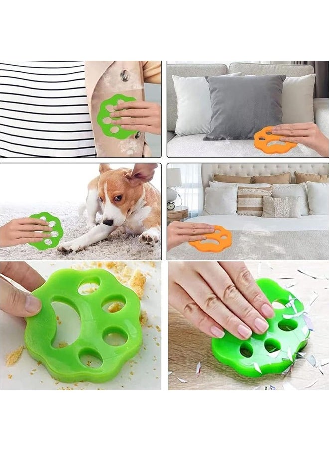 4Pcs Laundry Pet Hair Remover, Lint Catcher for Bed Clothes and Sofa Cover, Reusable for Removing Dog Cat Hair and Fur in Washing Machine and Dryer (Yellow and Green)