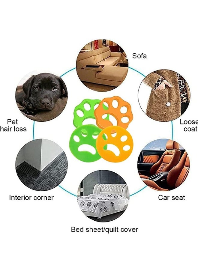 4Pcs Laundry Pet Hair Remover, Lint Catcher for Bed Clothes and Sofa Cover, Reusable for Removing Dog Cat Hair and Fur in Washing Machine and Dryer (Yellow and Green)