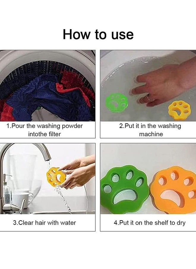 4Pcs Laundry Pet Hair Remover, Lint Catcher for Bed Clothes and Sofa Cover, Reusable for Removing Dog Cat Hair and Fur in Washing Machine and Dryer (Yellow and Green)