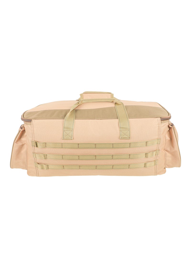 الغافة حقيبة ادوات التخييم، منظم ادوات الطبخ اثناء التخييم والسفر، شنطة سفر مع جيوب شبكية، شنطة محمولة لادوات الطبخ والشواء والمطبخ،28*26*56سم، قماش اكسفورد، بطانة بي في سي،لون كاكي ، من الغافة - Image 2