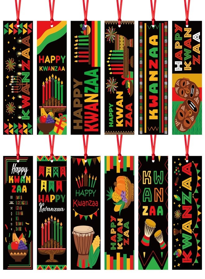 Haooryx African Kwanzaa Book Mark - 120Pcs Happy Kwanzaa Festival African Traditional Heritage Students Gifts Book Reading Lovers Accessories Men Women Page Markers School Office Home Teachers Student - Image 1