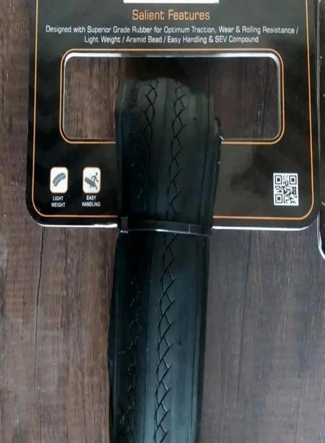 FCCRACING FCC Racing Ralsons-Hybrid Bike Tires Foldable Tyres, 60 TPI, Foldable, Black, All Weather Grip (700 * 25) - Image 3