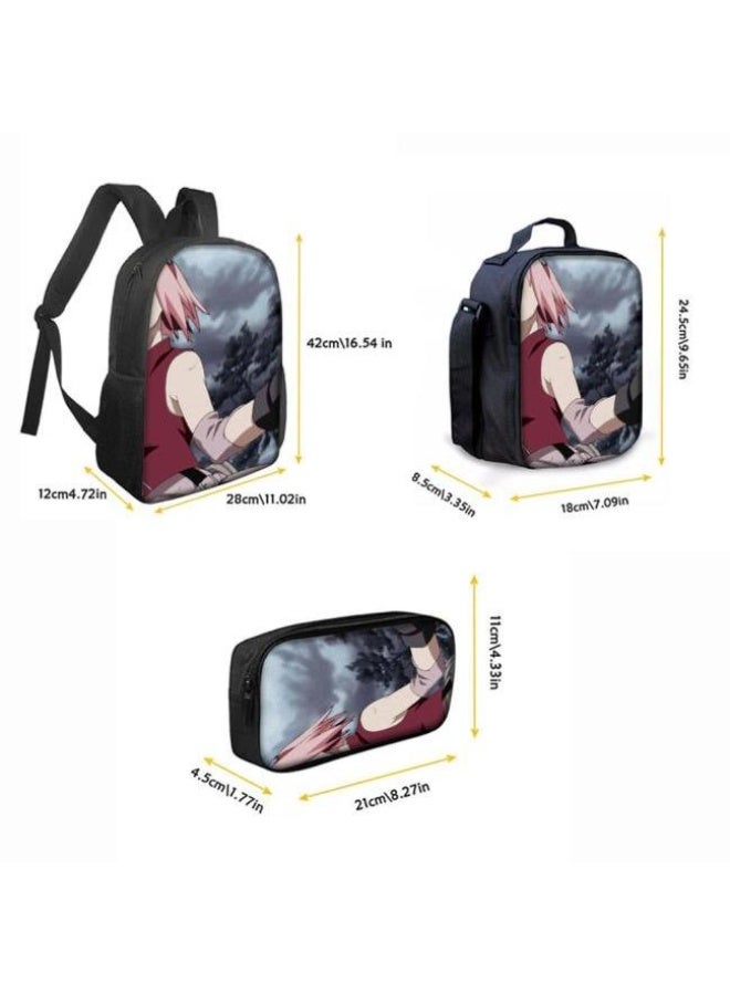 عام حقيبة ظهر مطبوعة بالرسوم المتحركة + مجموعة حقائب اليد + القلم، مجموعة حقائب عملية من ثلاث قطع (يمكن استخدام الطلاب والأطفال ونزهات الأصدقاء ورياضات تسلق الجبال وما إلى ذلك) - 91 - Image 3