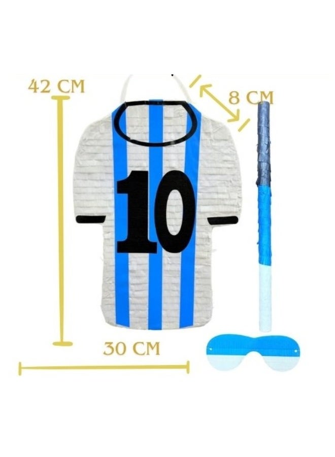Football Jersey Piñata Party Game, 42 x 30 x 7.5 cm Soccer Theme Birthday Piñata , Individually Box Packed for Kids Party Decoration and Fun Activity - Image 2