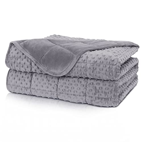 Huloo Sleep Weighted Blanket Twin 12lbs for Adult(48"×72",Gray) Breathable Soft Minky Weighted Throw Blanket for All Season,Heavy Blanket with Premium Glass Beads - Image 1