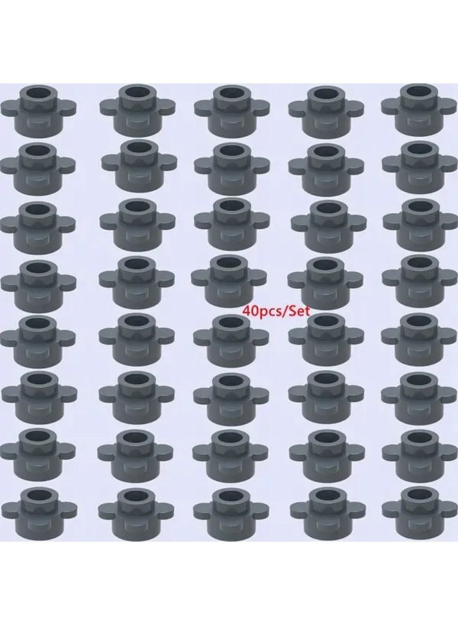 40 Pcs Dark Gray Mini Building Blocks DIY Quatrefoil Flower Garden Scene Christmas Gift - Image 1