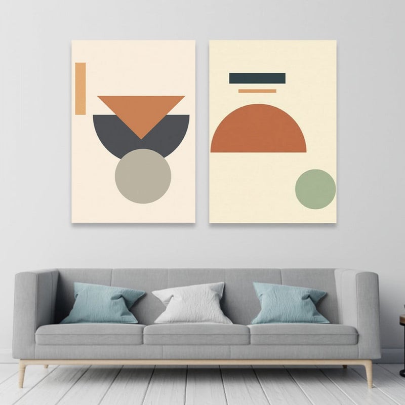 Marktna A double canvas painting with a modern design, total size 100 x 70 cm - Image 1