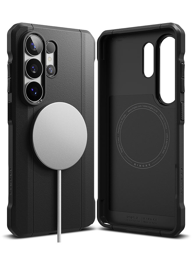 Ringke Onyx Alpha Magnetic Compatile with Samsung Galaxy S26 Ultra Case [Compatible with MagSafe] Oil & Dirt Resistant Enhanced Bumper Heavy Duty Comfortable Grip Non-Slip Lightweight Cover  -Black black - Image 1