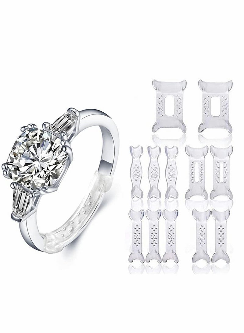 Y&D Ring Size Adjuster Invisible Adjuster for Loose Rings with 6 Sizes Fit Any Guard Spacer Reducer Spacer With Wiping Cloth 12 Pcs - Image 1