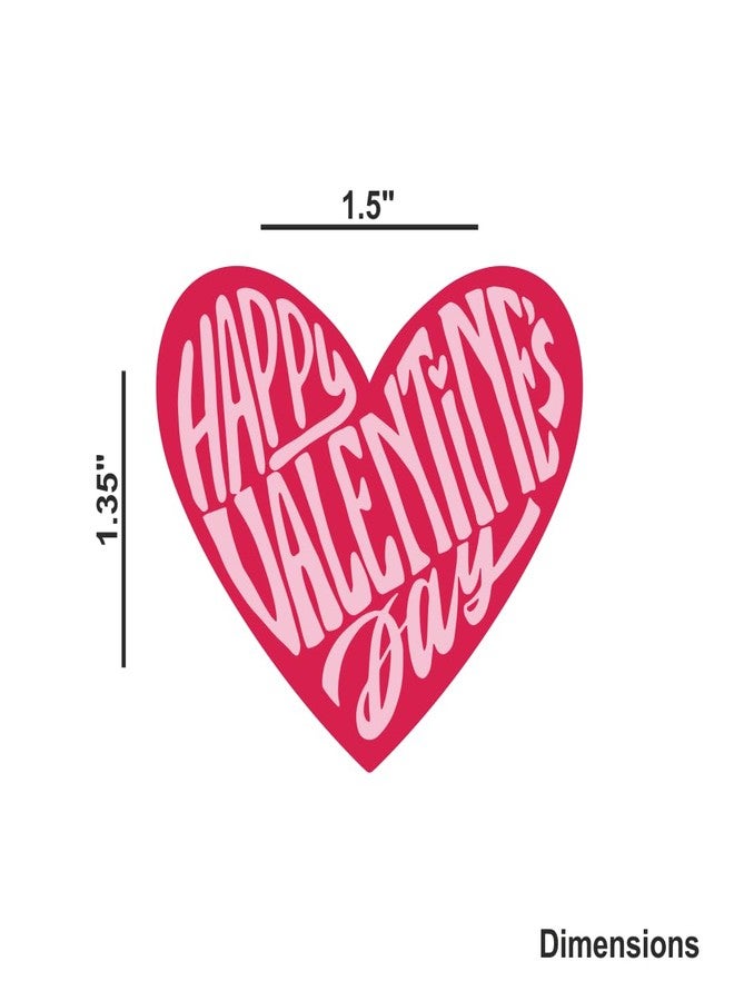 Mudrak Prints Valentine's Day Heart Stickers, Pack of 96, Pink, Decorative Self-Adhesive Labels - Image 3