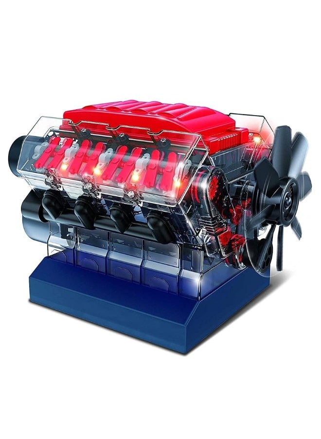 Playz V8 Combustion Engine Model Kit That Runs Build Your Own STEM Mini V8 Model Engine Kit for Adults Kids Age 12 Visible V8 Mini Engine Kit That Works for Adult w 270 STEM Parts - Image 2