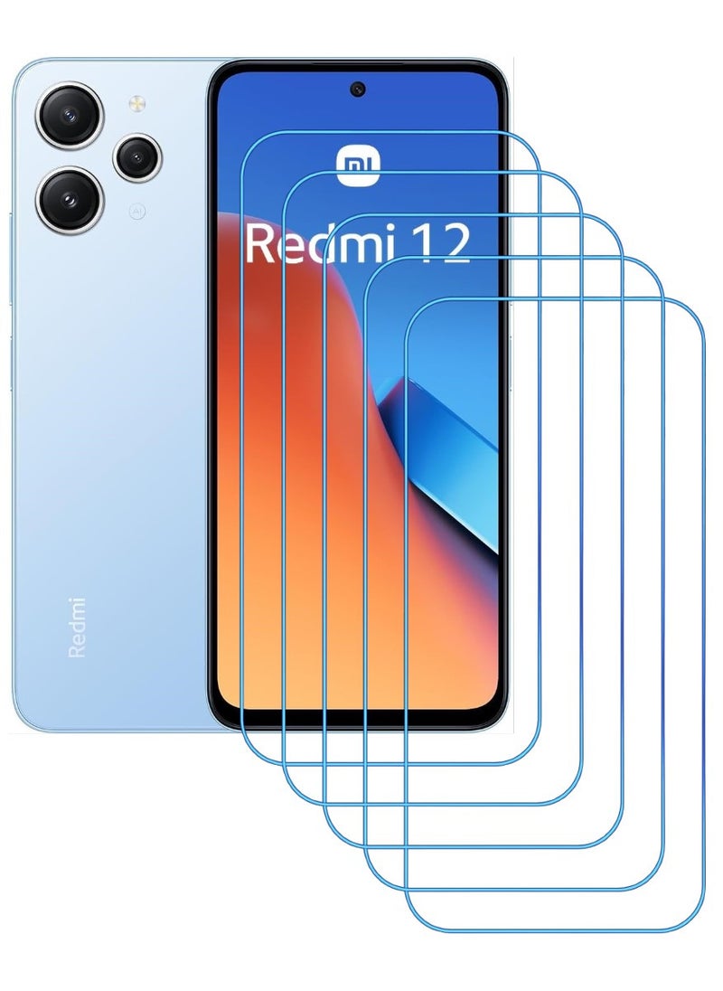 ACLIX 5 Pieces Antistatic ESD Dustproof Premium Quality High Definition Clear Tempered Glass Screen Protector Designed For Xiaomi Redmi 12 - Image 1