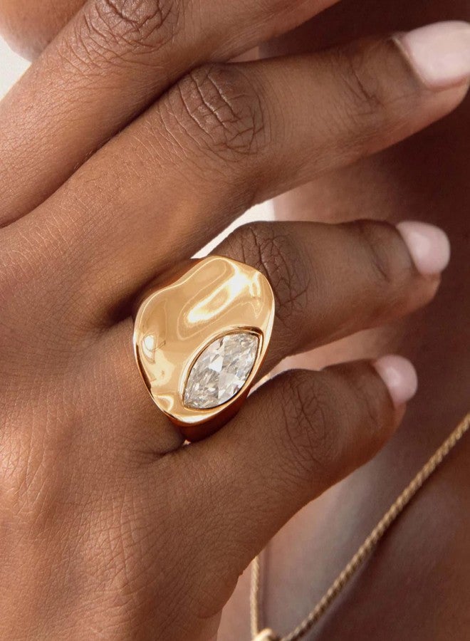 Ettika Liquid Crystal Statement Ring, Gold Rings, Womens 18k Gold Plated Ring. Chunky Golden Ring, Gifts For Women. Size 7 - Image 3