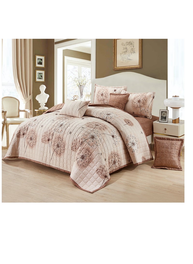 Microfiber Double Bedspread, Fits 200 x 200 cm, 7 Pieces