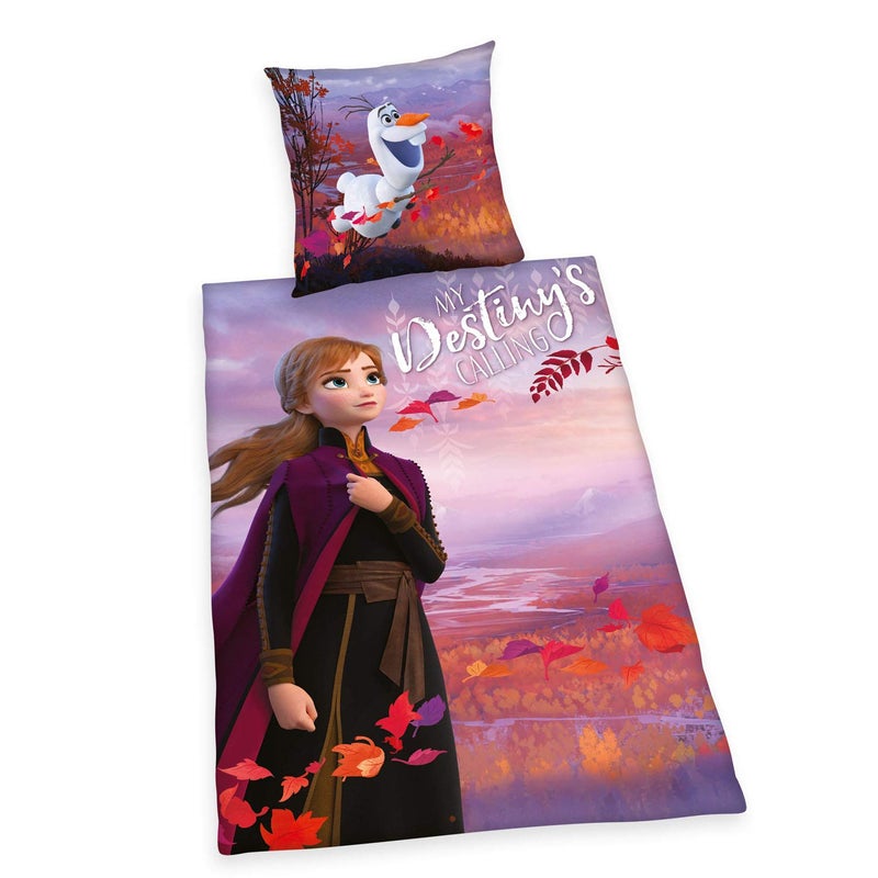 Herding Bed LinenSet Disneys Frozen 2 Pillow Case 80 x 80cm Duvet Cover 135 x 200cm 100 Cotton Renforc with SmoothRunning Multicoloured 80x80cm 135x200cm