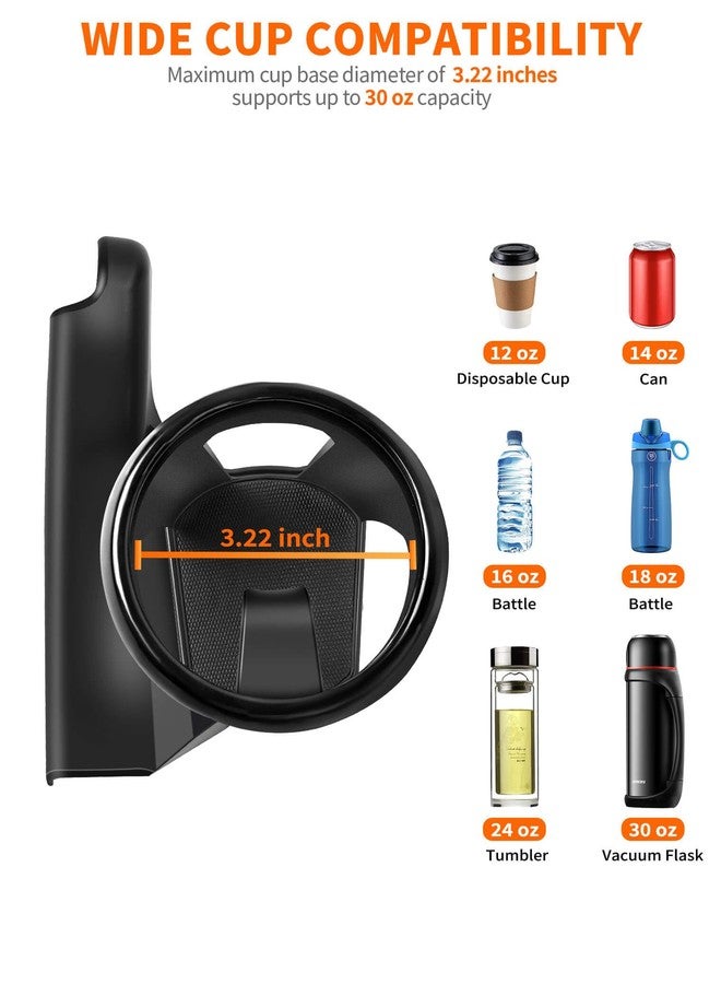 Savadicar Door Cup Holder Compatible with 2018-Present Jeep Wrangler JL 4XE & Gladiator JT, Supports Cup & Bottles Up to 30 oz Size, Extension Accessories for Jeep Door, 2 PCs - Image 3