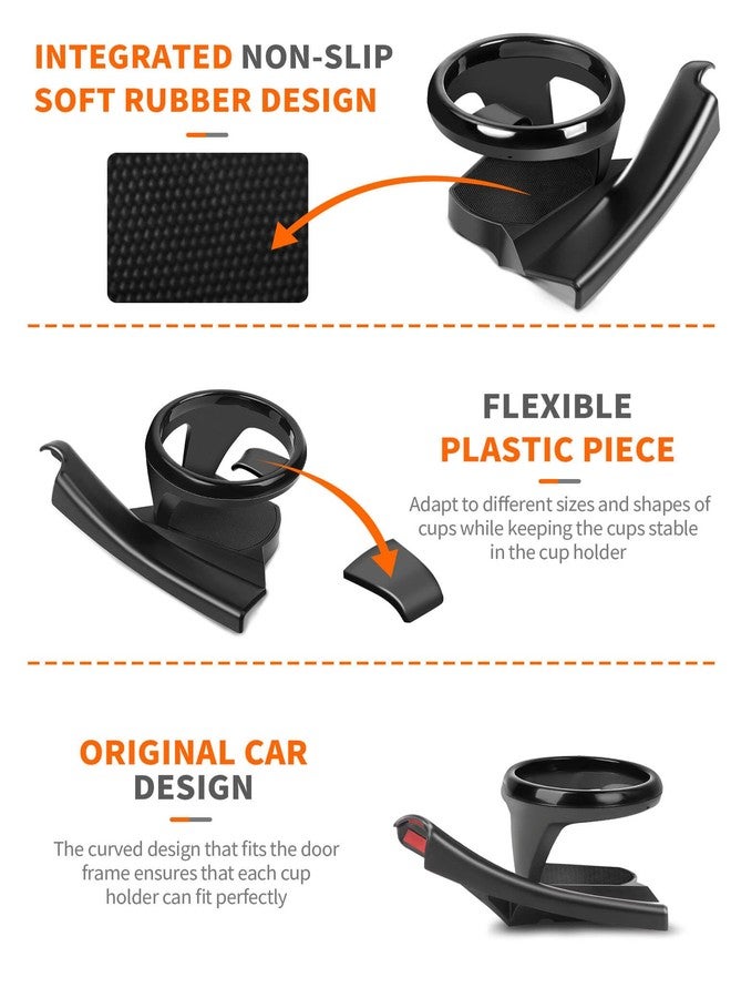 Savadicar Door Cup Holder Compatible with 2018-Present Jeep Wrangler JL 4XE & Gladiator JT, Supports Cup & Bottles Up to 30 oz Size, Extension Accessories for Jeep Door, 2 PCs - Image 5