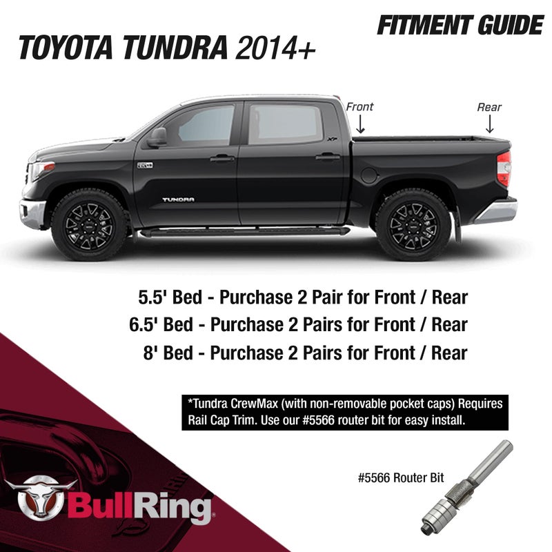 Bull Ring Retractable Truck Bed Tie Down Anchors for Dodge RAM 2009+, Toyota Tundra CrewMax 2014-24, Hyundai Santa Cruz 2022-24, Rail Cap Trim Required to Install (2 Pack) - Image 5